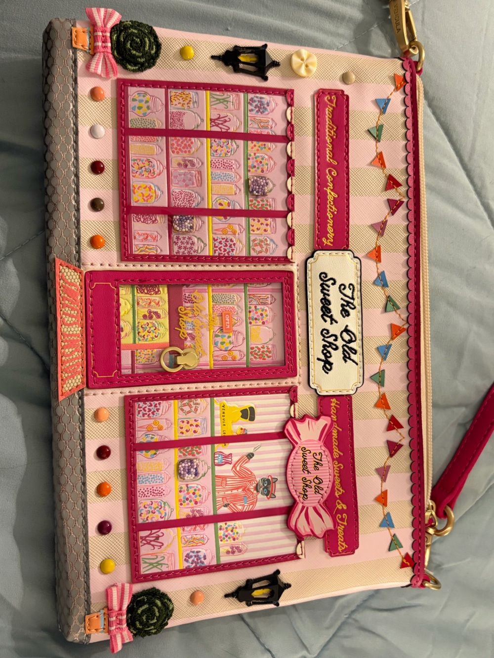 Vendula London The Old Sweet Shop Pink Candy Store Crossbody Bag